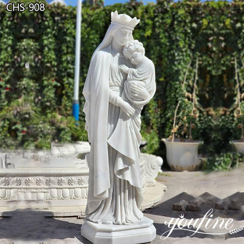 Stunning Marble Mary with Baby Jesus Statue Supplier CHS-908