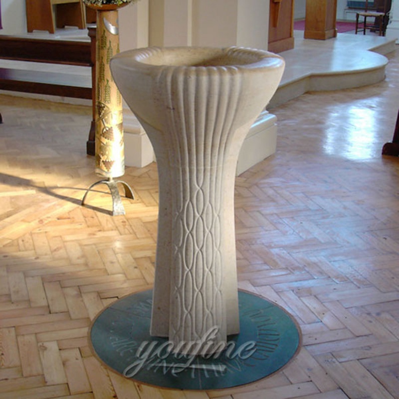 Church Hand Carved Marble Baptism Font for Sale CHS-335